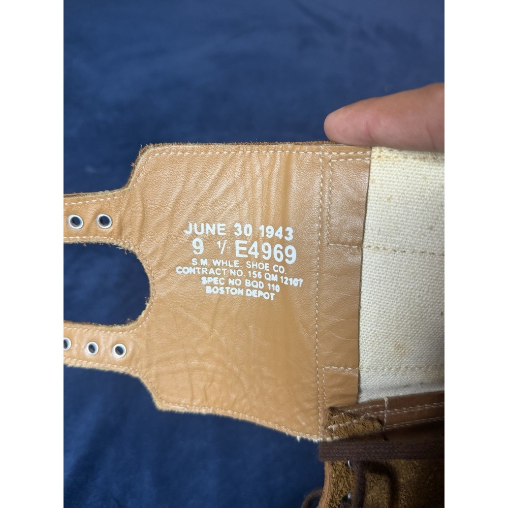 WWII US Army M-1943 Double Buckle Combat Service Boots Roughout Leather 9.5 E - Picture 8 of 11